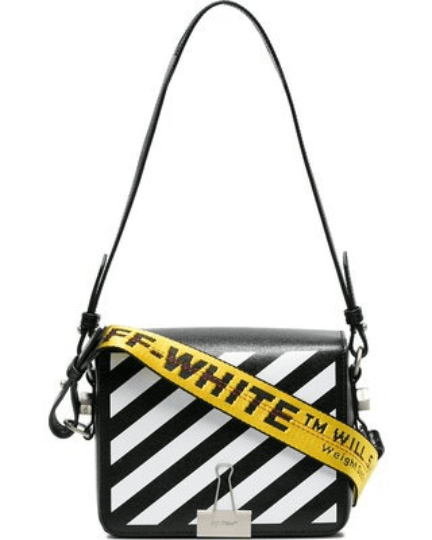 Off White Binder Clip Bag | Diagonals 